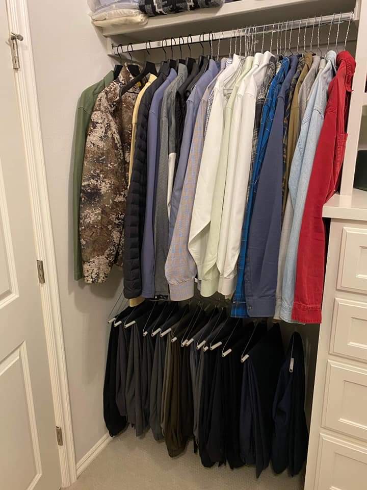 Mess to Less Organized Men's Closet